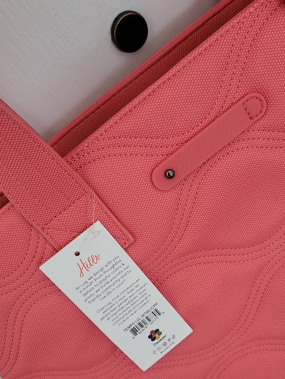 Lug Tempo Matte Luxe VL Tote Bag in Watermelon Icepop - Picture 2 of 8